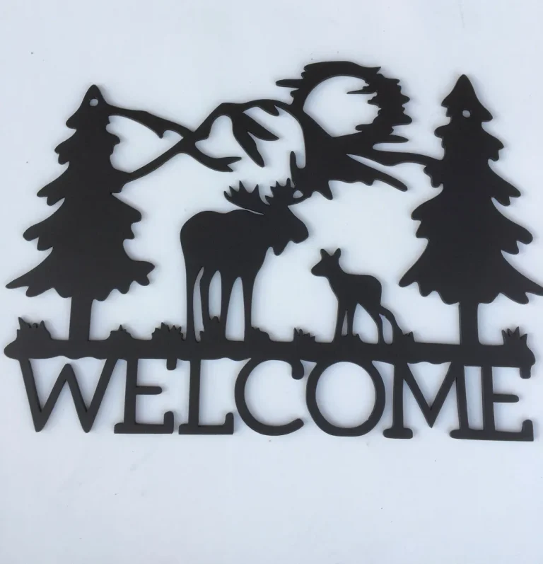 Metal Welcome Sign, Outdoor Welcome Sign, Moose Metal Sign, Wedding Gift, Outdoor Welcome Sign, Out Door Welcome Word Art