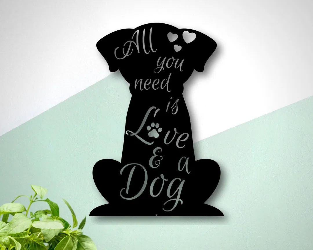il_fullxfull.2046704021_r8ma_1024x1024_2x_7a79c685-d461-40cc-ae55-b4600efd5431.webp Dog Lovers Metal Wall Art, Metal Dog Home Decor, Dog Metal Wall Hanging, Metal Sign, Dog Mom, Pet Sign, All You Need Is Love Sign