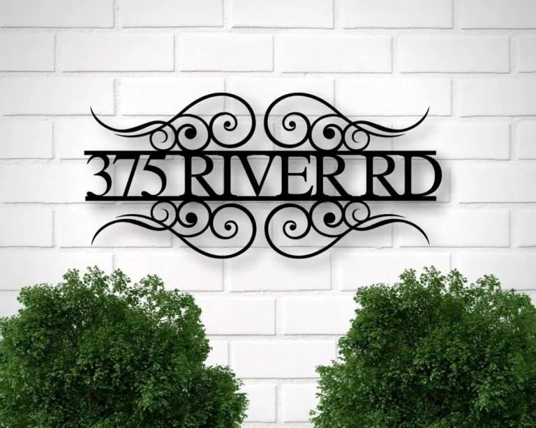 Metal Address Sign For House, Address Plaque, House Number Plaque, Metal Address Numbers, Address Plaque, Front Porch Decor, Metal Signs