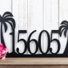 Palm Tree Address Sign, Palm Tree House Number Sign, Metal Sign, Metal Wall Art, Outdoor Address, House Numbers