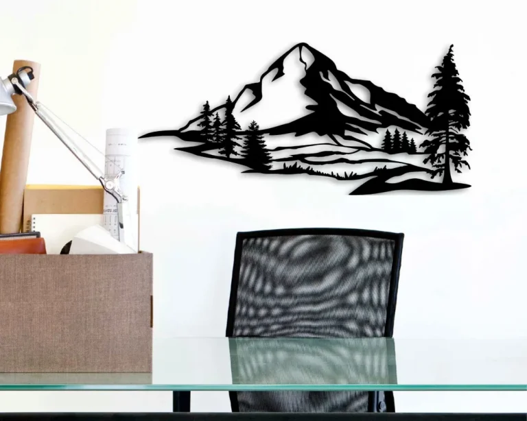 Mountain Wall Art, Mountain Office Decor, Metal Mountain Sign, Mountain Art, Mountain Range, Metal Outdoor Signs, Office Wall Art Mountains