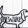 Basset Hound Metal Wall Art, Beware, Metal Sign, Outdoor Sign, Basset, Hound, Metal Wall Decor, Wall Hanging