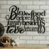 Bless The Food Metal Home Decor Art, Cut Metal Sign, Wall Metal Art