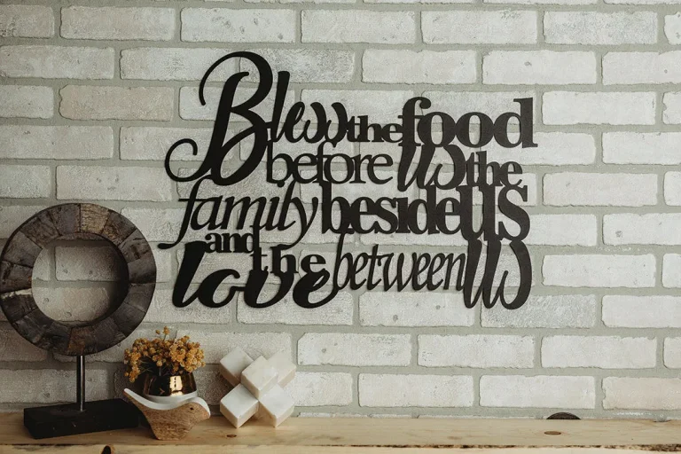 Bless The Food Metal Home Decor Art, Cut Metal Sign, Wall Metal Art