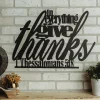 Give Thanks Metal Bible Verse Decor, Cut Metal Sign, Wall Metal Art