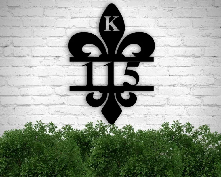 Home Address Sign, Custom Address Sign, French Home Decor, Personalized Address Sign, Fleur De Lis, Front Porch Decor, Metal Address Signs