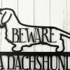 Wire Haired Dachshund Owns This Home Metal Sign - Black, Weiner Dog, Outdoor Sign, Door Sign, Dachshund Gift