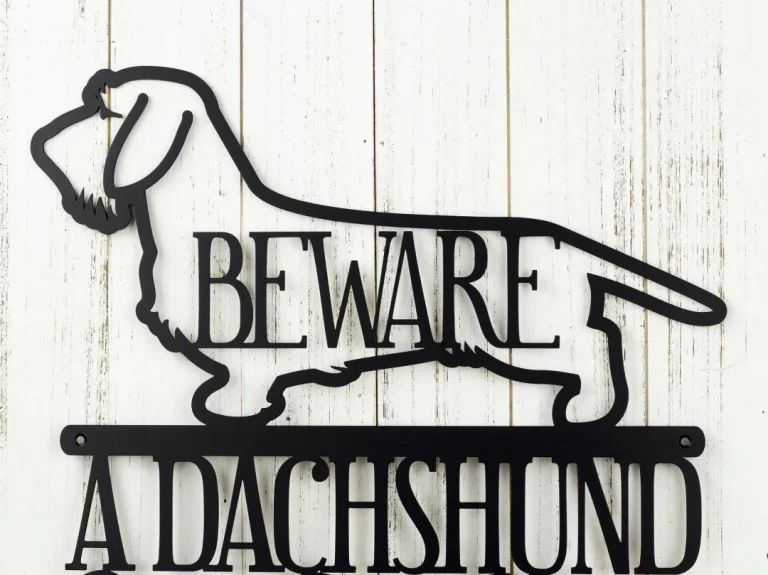 Wire Haired Dachshund Owns This Home Metal Sign - Black, Weiner Dog, Outdoor Sign, Door Sign, Dachshund Gift