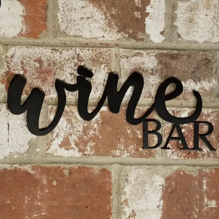 Wine Bar Script Metal Sign - Home Wine Bar Sign - Black Metal Wall Decor - Housewarming Gift