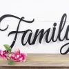 Family Sign, Metal Sign, Metal Wall Art, Wall Hanging, Family, Script, Metal Wall Decor, Sign, Housewarming Gift, Steel Sign
