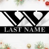 Last Name Metal Sign, Initial Sign , Metal Monogram Sign, Door Hanger, Family Name Sign, Metal Wall Art, Welcome Front Porch Sign Gift