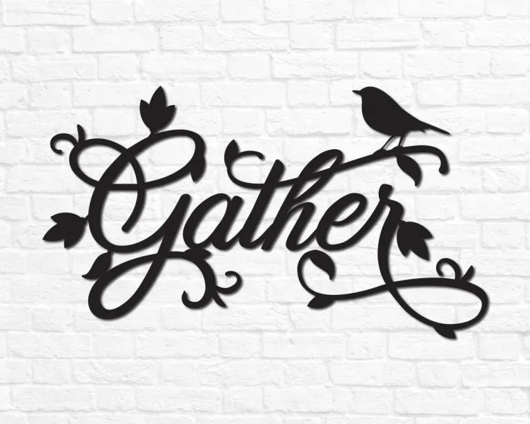 Metal Gather Sign Metal Gather Wall Decor Gather Wall Art Gather Wall Sign Gather Metal Word Dining Room Wall Art Metal Cursive Word Sign