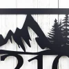 Mountain House Number Metal Sign, Address Plaque, House Numbers, Metal Wall Art, Mountains, Custom Sign