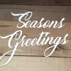 Seasons Greetings Sign Metal Wall Art - Steel Script Words For The Wall - Holiday Sign - Christmas Decor - Winter Sign - Mantel Decor