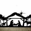 Nativity Scene Metal Wall Art - Christmas Sign - Holiday Decor - Religious Christmas Gift - Metal Manger Sign - Mantel Shelf Sitter
