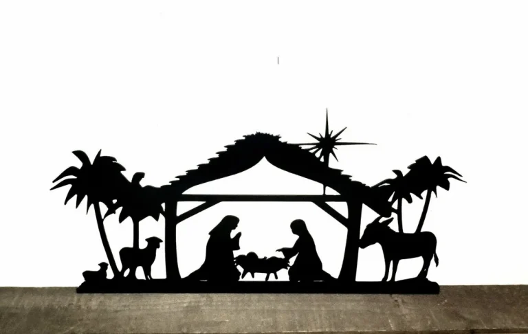 Nativity Scene Metal Wall Art - Christmas Sign - Holiday Decor - Religious Christmas Gift - Metal Manger Sign - Mantel Shelf Sitter