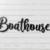 Boathouse Fancy Metal Word Sign, Metal Home Decor, Boat House Decor, Lakehouse Decor, Boathouse Decor