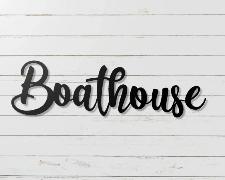 Boathouse Fancy Metal Word Sign, Metal Home Decor, Boat House Decor, Lakehouse Decor, Boathouse Decor