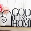 God Bless Our Home Metal Sign, Heart, Religious Decor, God Bless, Spritual Decor, Religious Wall Art, Word Art, Sign, Wall Hanging