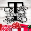 Custom Family Name Metal Sign, Initial Sign, Metal Monogram Sign, Door Hanger, Last Name Sign, Metal Wall Art, Metal Decorative Wall Art