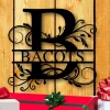 Custom Metal Name Sign, Family Name Metal Sign, Personalized Last Name Sign, Door Hanger, Outdoor Metal Sign, Wedding Gift, Monogram Sign