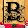 Personalized Family Name Metal Sign, Housewarming Gift, Metal Monogram Sign, Door Hanger, Last Name Sign, Metal Wall Art, Wedding Gift