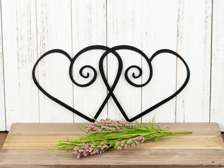 Hearts Metal Wall Art - Black, Metal Wall Art, Home Decor, Decorative Wall Art, Wall Decor, Wall Art, Heart