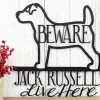 Jack Russells Live Here Metal Sign - Black, Jack Russell, Metal Wall Art, Dog Lover Gift, Door Sign, Outdoor Sign