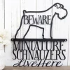 Miniature Schnauzers Live Here Metal Sign - Black, Schnauzer, Signs, Metal Wall Art, Outdoor Metal Sign, Beware Dog