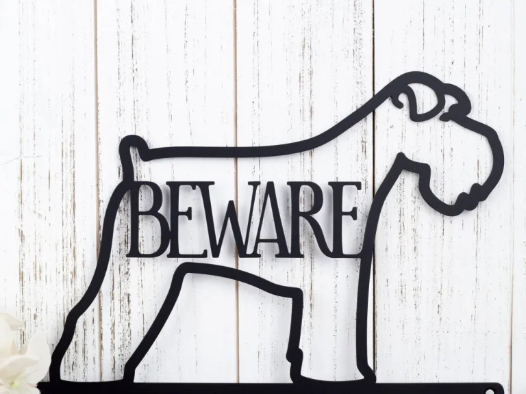 Miniature Schnauzers Live Here Metal Sign - Black, Schnauzer, Signs, Metal Wall Art, Outdoor Metal Sign, Beware Dog