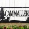 Custom Outdoor Family Last Name Metal Sign With Loon - Black, Family Name Sign, Custom Sign, Metal Wall Art