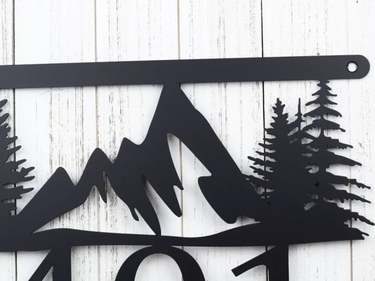 Mountain Metal House Number Sign, Metal Sign, Outdoor Sign, House Numbers, Address Plaque, Custom Sign