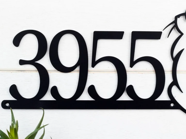 Cat House Number Metal Sign, House Numbers, Address Plaque, Cat Sign, Metal Wall Art