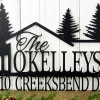 Custom Family Name And Address Pine Tree Metal Sign, Wildlife Theme Outdoor Sign, Custom Sign, Address Sign