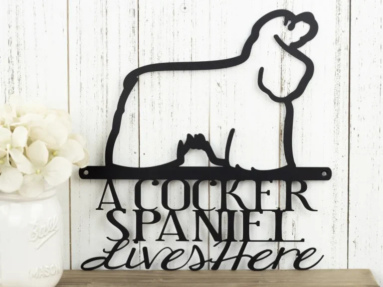 Cocker Spaniel Lives Here Metal Sign - Black, American Cocker Spaniel, Dog Lover, Dog Gift, Metal Wall Art