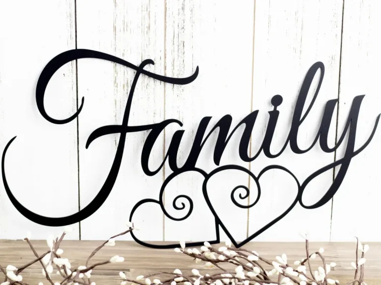 Family Metal Wall Art, Hearts, Family Sign, Metal Sign, Family Decor, Family Wall Decor, Wedding Gift, Wall Hanging