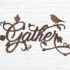 Metal Gather Sign Metal Gather Wall Decor Gather Wall Art Gather Wall Sign Gather Metal Word Dining Room Wall Art Metal Cursive Word Sign