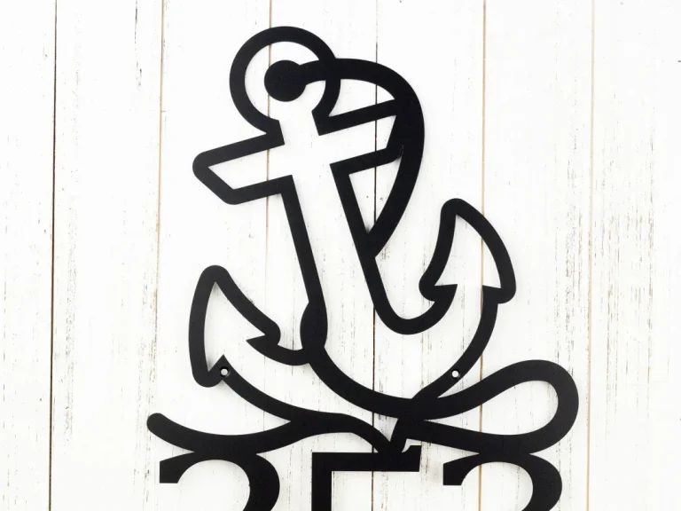 Nautical House Numbers - Metal, Black, Laser Cut, Beach House, House Number, Address Sign, Nautical Decor, Address