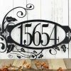 Custom Outdoor House Number Metal Sign - 5 Digit, Black, Metal Wall Art, Custom Sign