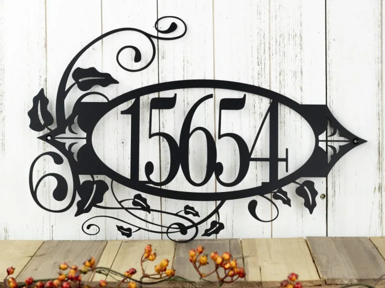 Custom Outdoor House Number Metal Sign - 5 Digit, Black, Metal Wall Art, Custom Sign