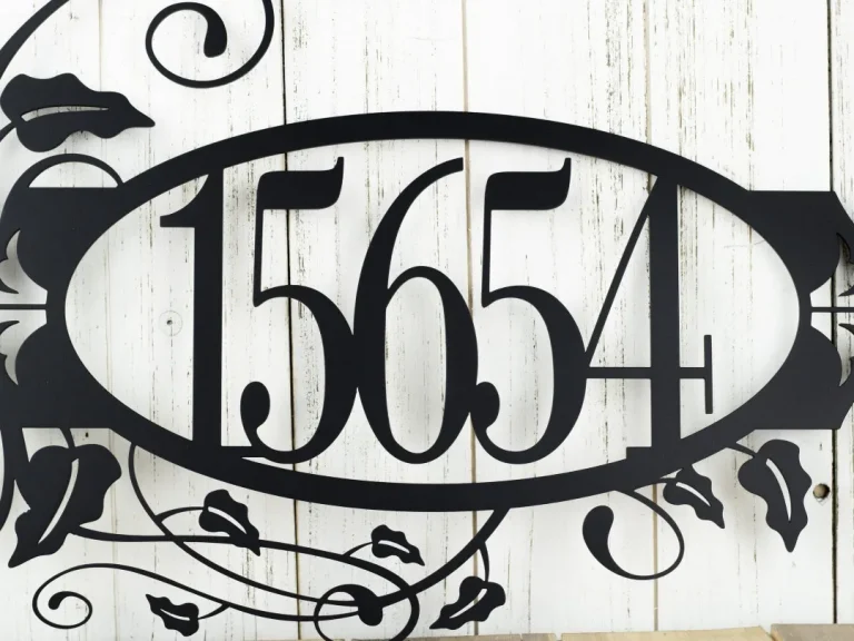 Custom Outdoor House Number Metal Sign - 5 Digit, Black, Metal Wall Art, Custom Sign