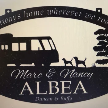 Metal Motorhome Sign ,moterhome Dog Sign, Metal Wall Art, Metal House Sign