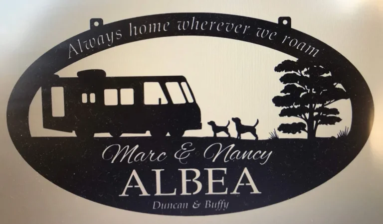 Metal Motorhome Sign ,moterhome Dog Sign, Metal Wall Art, Metal House Sign