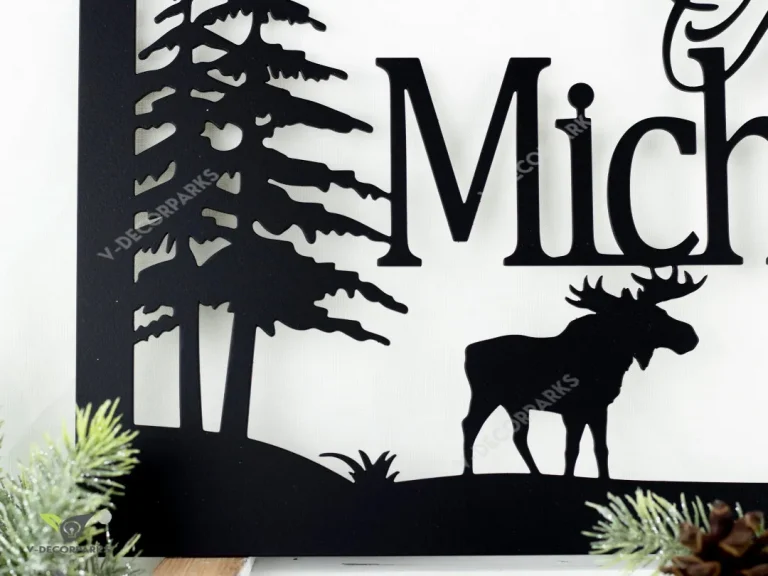 Custom Name Metal Sign, Family Name, Personalized Sign, Outdoor Sign, Name Sign, Metal Wall Art, Family Sign, Moose