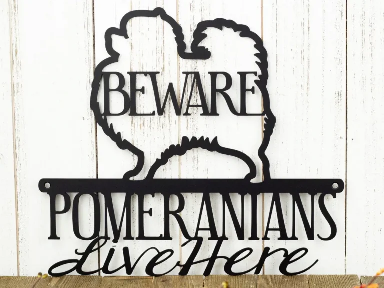 Pomeranian Sign, Metal Wall Art, Outdoor Wall Decor, Dog Mom, Dog Lover Gift, Metal Wall Hanging, Outdoor Sign, Metal Sign