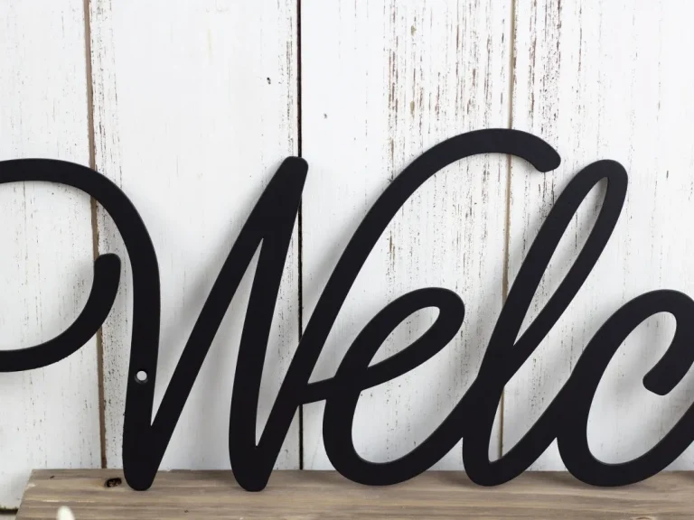 Welcome Sign, Metal Wall Art, Metal Sign, Wall Decor, Welcome, Script, Sign, Wall Hanging, Outdoor Sign, Wall Art