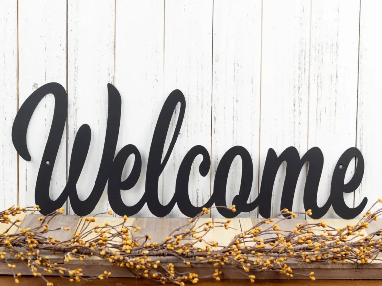 Metal Welcome Sign, Farmhouse Decor, Outdoor Wall Art, Welcome Sign For Front Porch, Lake House Decor, Matte Black Show