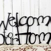 Welcome To Our Home Metal Sign, Metal Wall Art, Outdoor Sign, Welcome, Home Decor, Wall Hanging, Metal Wall Decor