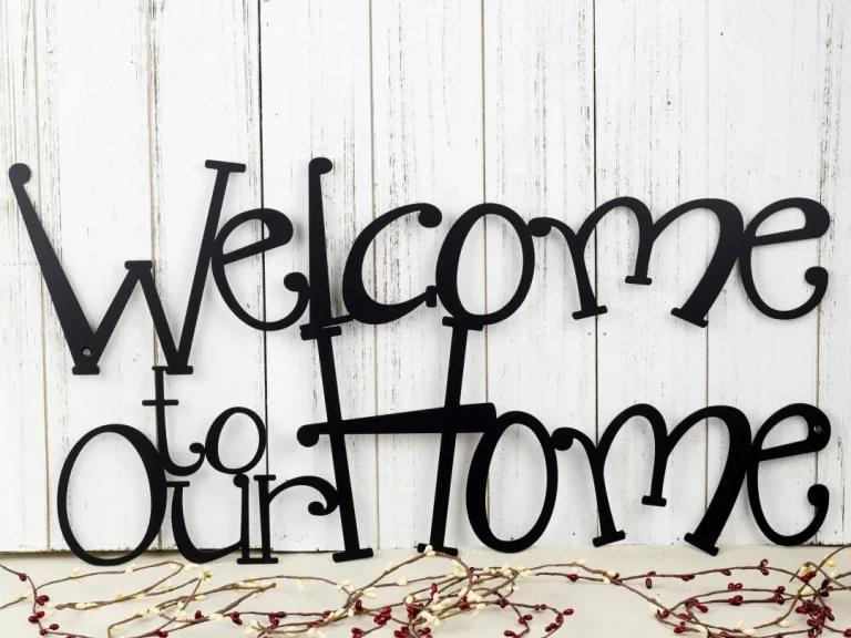 Welcome To Our Home Metal Sign, Metal Wall Art, Outdoor Sign, Welcome, Home Decor, Wall Hanging, Metal Wall Decor