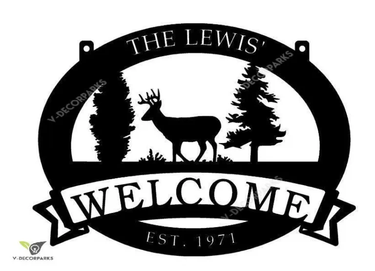 Metal Buck Sign Personalized Welcome Sign With Your Name Or Farm Name, Metal Wall Art, Metal House Sign